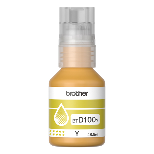Botella de tinta Brother BTD100Y de la serie InkBenefit Tank color amarillo