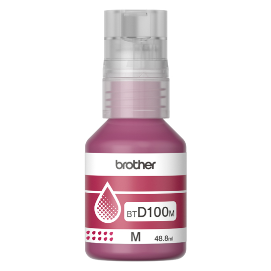 Botella de tinta Brother BTD100M de la serie InkBenefit Tank color magenta