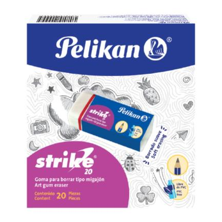 Goma Pelikan de Migajón Strike Caja C/20 Pzas [6030800]