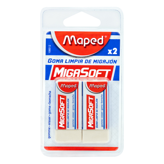 Goma Migasoft Maped Blíster Con 2 Piezas