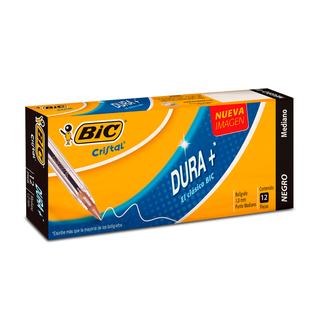 Bolígrafo Bic Negro Punto Mediano 1.0 mm Caja C/12 Pzas [BIC-BOL-M250CN]