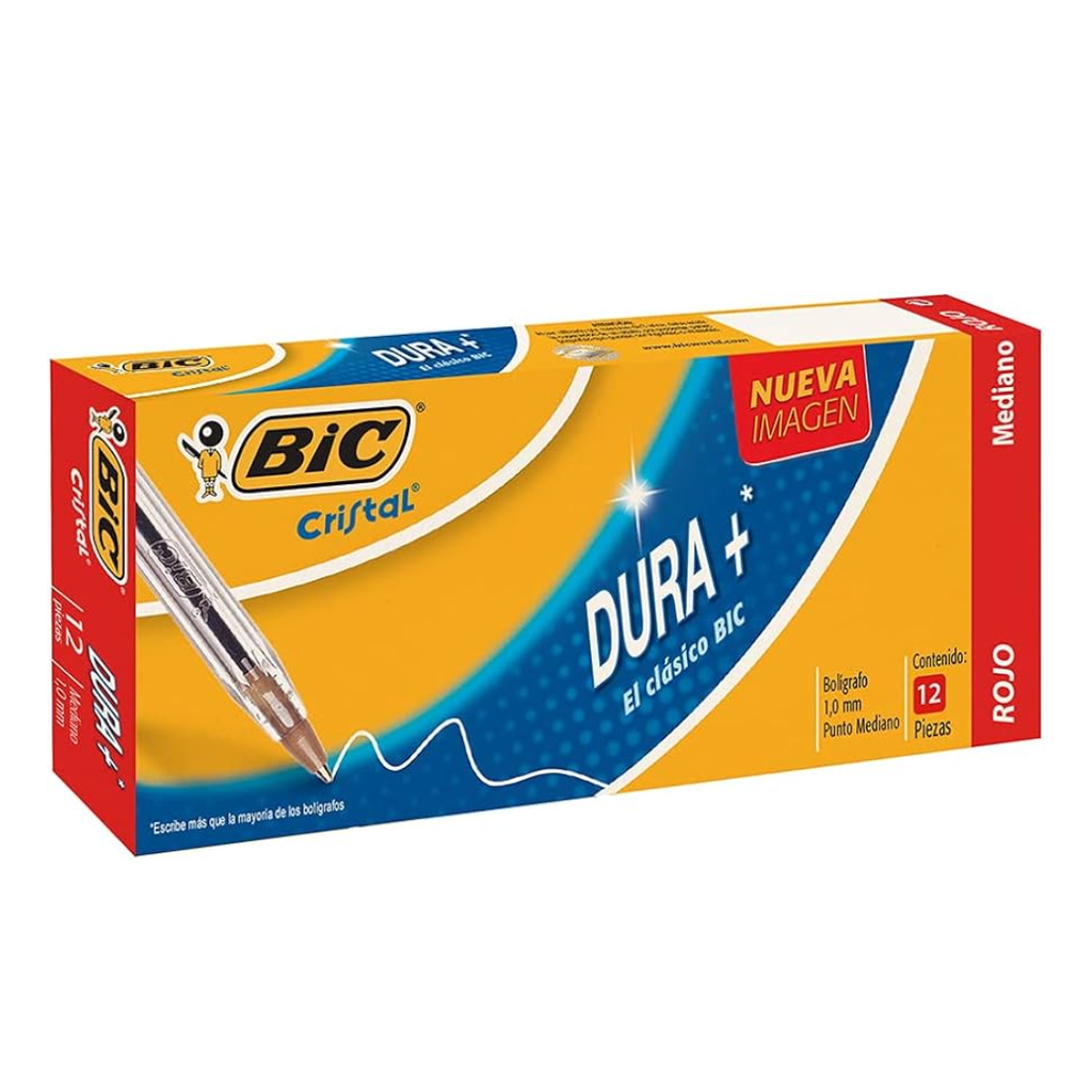 Bolígrafo Bic Rojo Punto Mediano 1.0 mm Caja C/12 Pzas [BIC-BOL-M250CR]