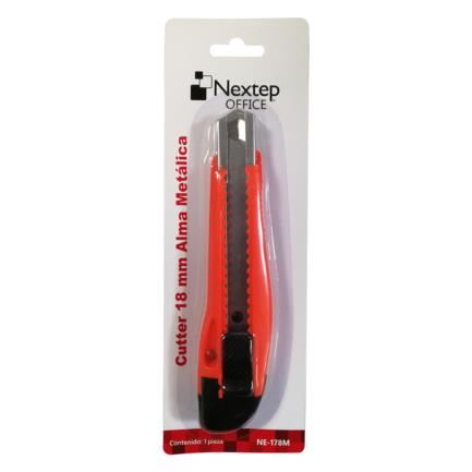 Cutter Plástico Nextep Grande Navaja 18mm Alma de Metal