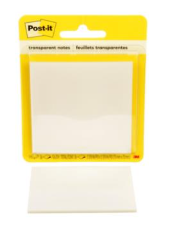 Notas Adhesivas 3M Post It 2.8x2.8" Transparente 1 Block C/36 Hojas Blister [70007057071]