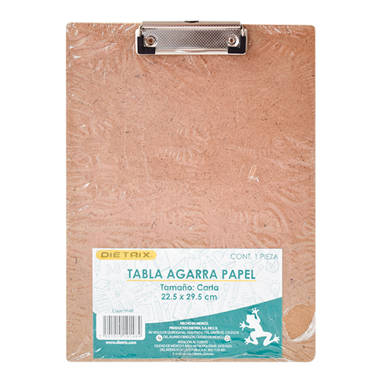 Tabla de Madera Dietrix Agarra Papel Carta Broche Palanca Metálica