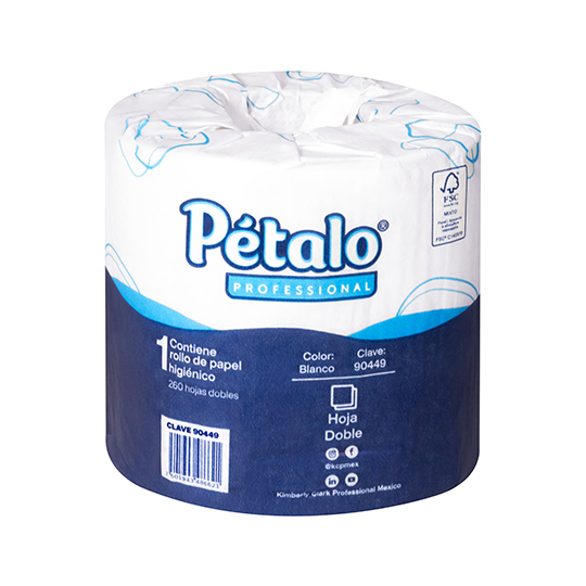 Papel Higiénico blanco Petalo, colchon 1 pz 260 hjs dobles