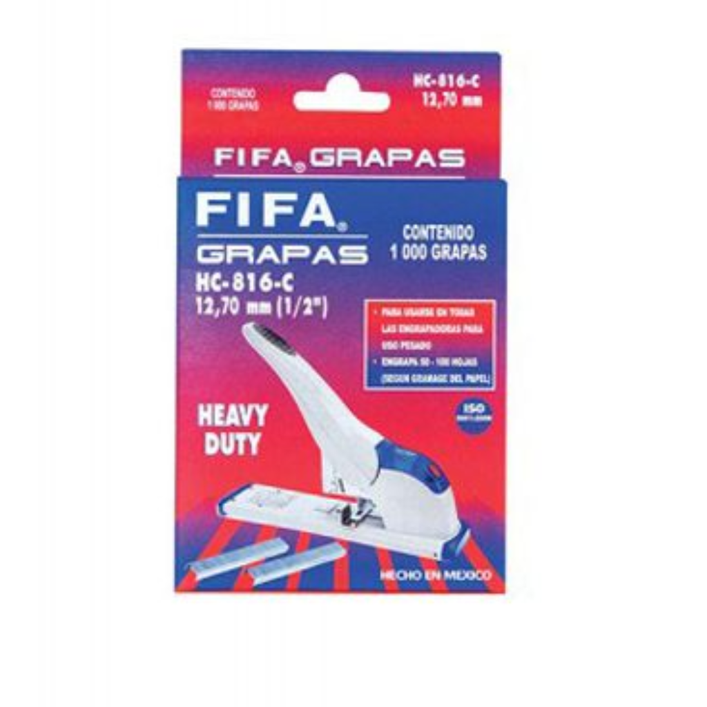 Grapas de Uso Pesado 1/2 FIFA Heavy Duty HC-816-C Paquete C/1,000 Grapas [PIL-GRA-HC816]