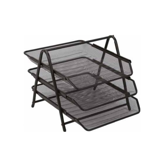 Bandeja triple de malla metalica mae color negro