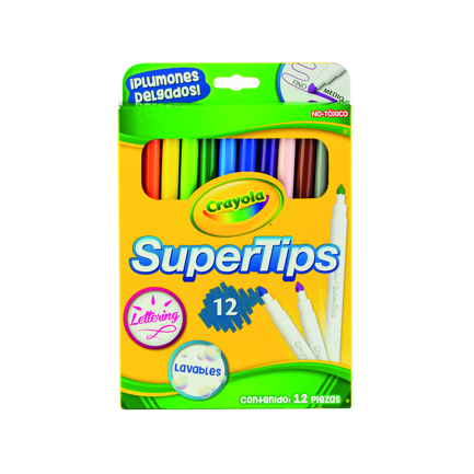 Plumones Crayola SuperTips con 12 piezas