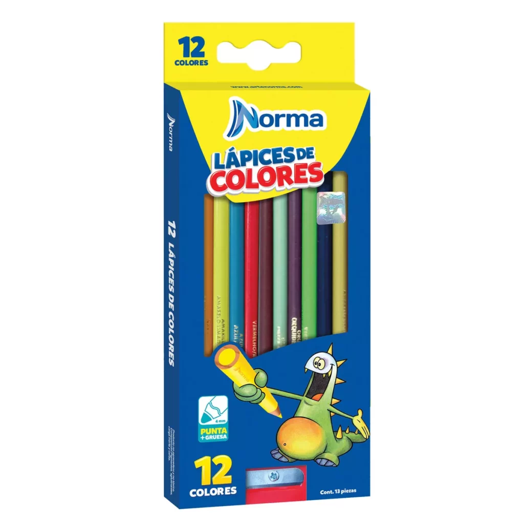 COLORES NORMA 12 COL. 547072 CAJA C/ 4 PZ.