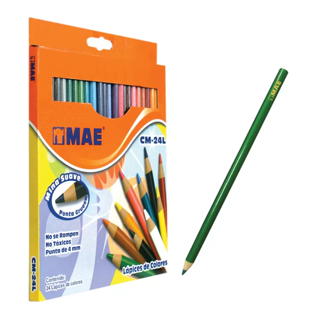 COLORES LARGOS MAE 24 COL. CM-24L CAJA C/ 3 PZ.