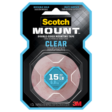Cinta de Montaje 3M Modelo 410HDC Transparente 25.4 mm x 1.5 m