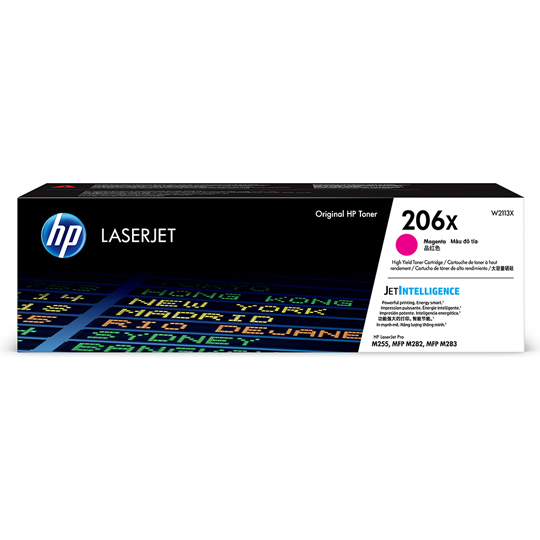 Toner HP LaserJet 206X Color Magenta.