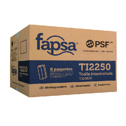 Toallas interdobladas Fapsa (TI03820) 8 paquetes PSF Pro