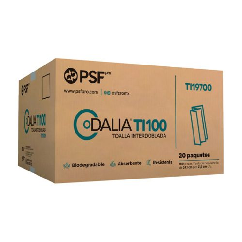 Toallas interdobladas Dalia TI100 (TI19700) 20 paquetes PSF Pro