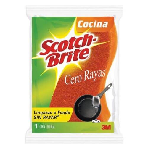 Fibra esponja cero rayas Scotch-Brite naranja 3M