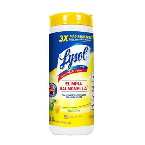 Lysol toallitas desinfectantes superficies Citrus