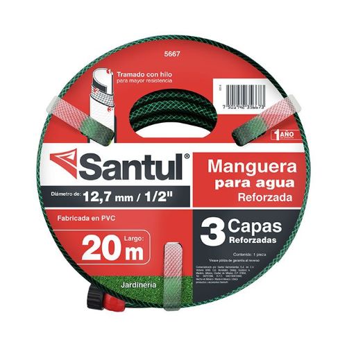 Manguera reforzada con conexión de 20 m de Santul (5667)