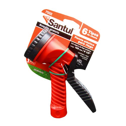 Pistola plástica para riego con 6 funciones de Santul (7502)