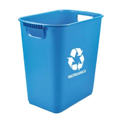 Bote para basura rectangular jumbo de 26 lt con impresión sin tapa Sablón