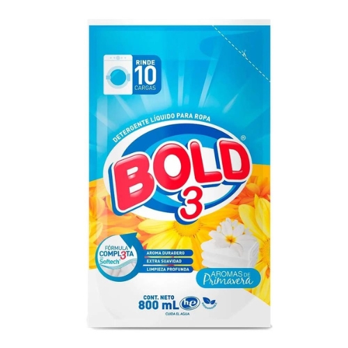 Detergente Líquido Bold3 800ml