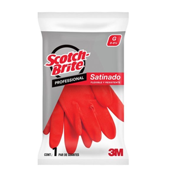 Guantes Scotch-Brite Satinados-rojo 3M 8-8.5