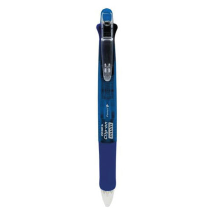 Bolígrafo Zebra 4 Colores + Lapicero Clip-On Multifuncional Azul