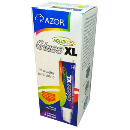 Marcador Aquarelo Glass XL Punta Cincel Color Blanco Pqte 4 Pzas