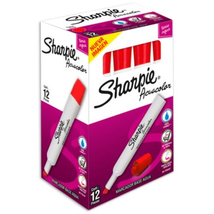 Sharpie Acuacolor Con 12 Piezas Color Ro