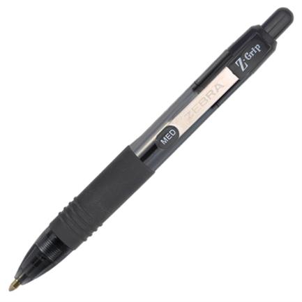 Bolígrafo Zebra Mini Z-Grip Retráctil Punto Mediano 1.0mm Color Negro C/12 PZAS