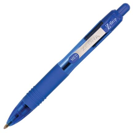 Bolígrafo Zebra Mini Z-Grip Retráctil Punto Mediano 1.0mm Color Azul C/6 PZAS