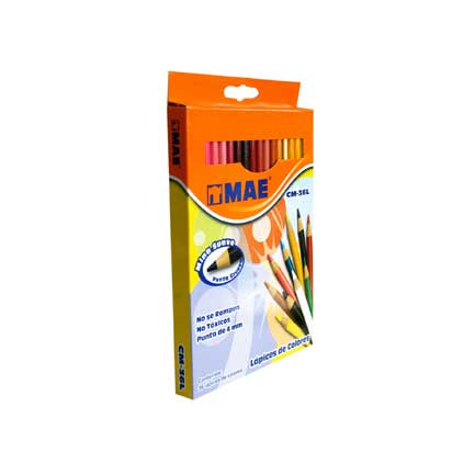 Colores Largos Mae Caja C/36 Piezas 4MM