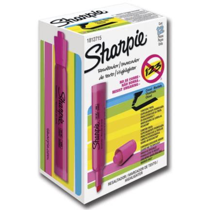 Resaltador Sharpie Color Rosa C/12 PZAS