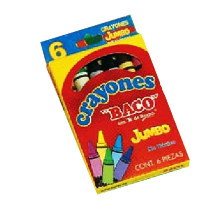 Crayon Baco redondo jumbo caja C/6