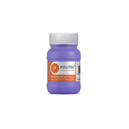 Pintura Acrilica Politec Morado 100ml No 334 Caja c/6 piezas