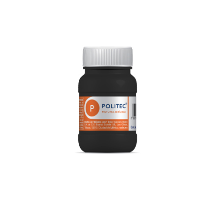 Pintura Acrilica Politec Negro Intenso 100ml No 302 Caja c/6 piezas