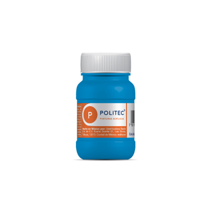 Pintura Acrilica Politec Azul Celeste 100ml No 313 Caja c/6 piezas