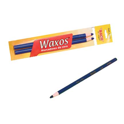 Marcador Baco cera azul C/12