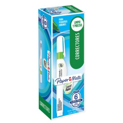 Pluma correctora liquid paper caja C/6