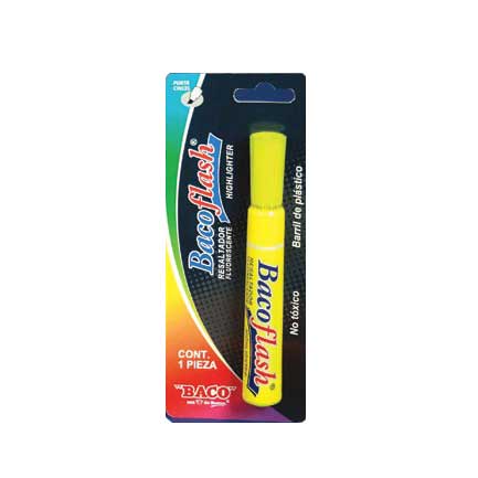 Resaltador bacoflash amarillo C/12