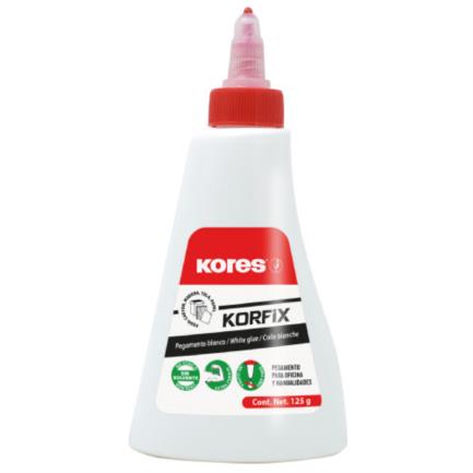 Pegamento Blanco Líquido Kores Korfix de 125 g para Oficina y Manualidades