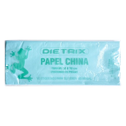 Papel de china Dietrix 50 X 70 cms azul claro paquete con 25 hojas