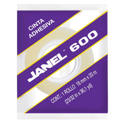 Cinta Janel adhesiva celofan 600 18X33
