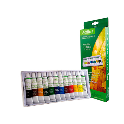 Acrilico Rodart 12 ML. paq. c/ 12 colores