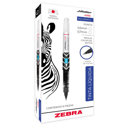 Boligrafo Zebra J-Roller ARB Punto Med 0.7mm Color Rojo C/6pz
