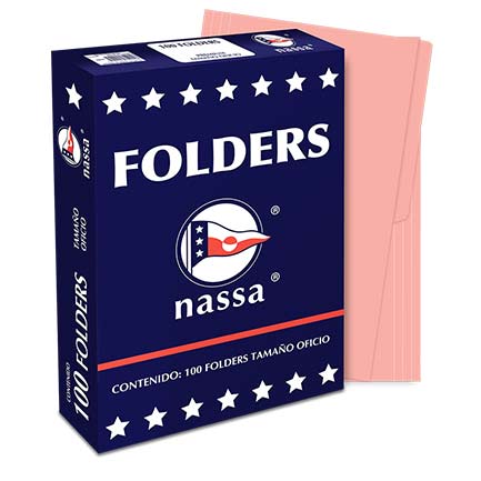 Folder Nassa premium oficio rosa C/100 piezas