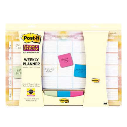 Planeador Semanal 3M Hojas Removibles con Adhesivo Completo 45.7x30.5cm  Block C/26