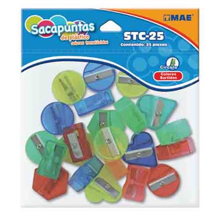 Sacapuntas plastico Mae translucido C/25 piezas