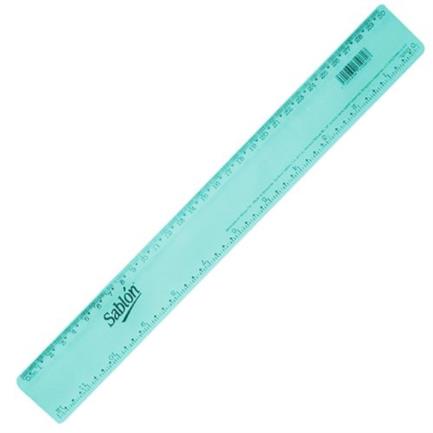 Regla Sablon 30cm Plástica No Astillable Azul C/25