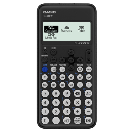 Calculadora Cientifica Casio mas de 290 funciones FX-82CW para preparatoria y universidad negra 4 lineas codigo QR